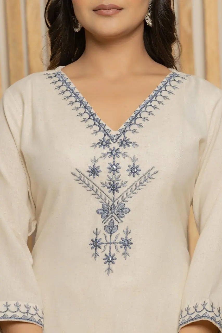 LFK Jiyana White Pure Khadi Cotton Kurta Set | Silk Aura Usa