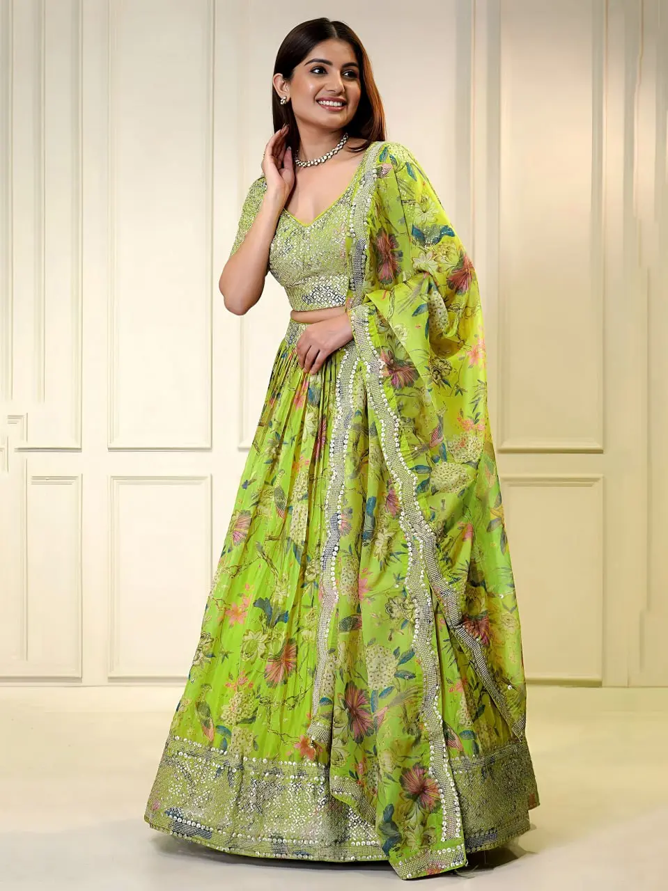 Zeel 7066 Neon Organza Lehenga Choli Sequence Embroidery Work