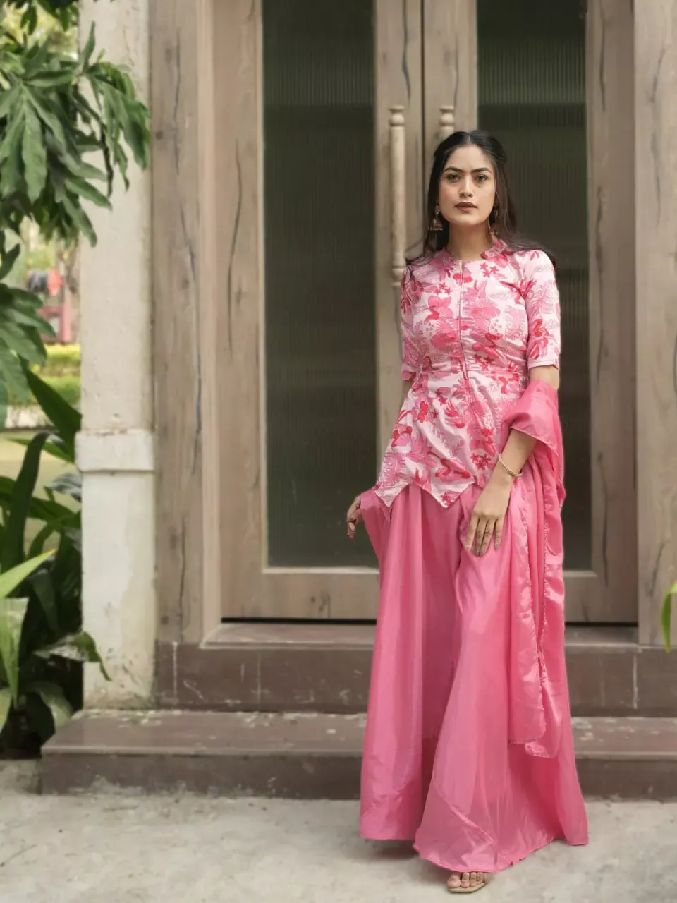 WMT 8227 Chinon Western Style Pink Dress Online Collection