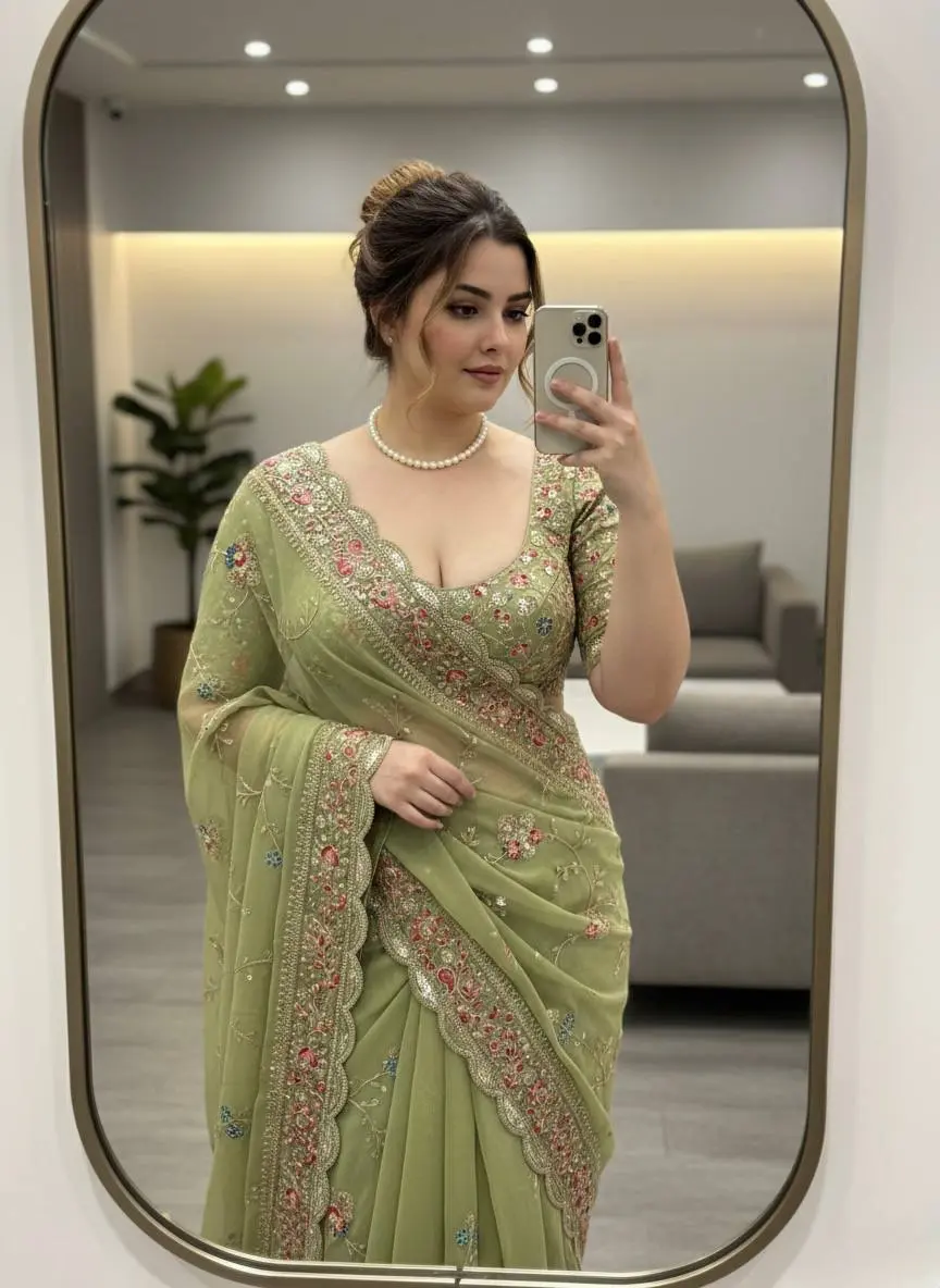 Kiara Karvi Georgette Saree With Heavy Work Party Wear Collection