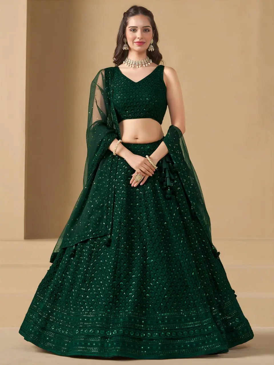 Zeel 5124 Georgette Lehenga Choli Green Color Wedding Collection