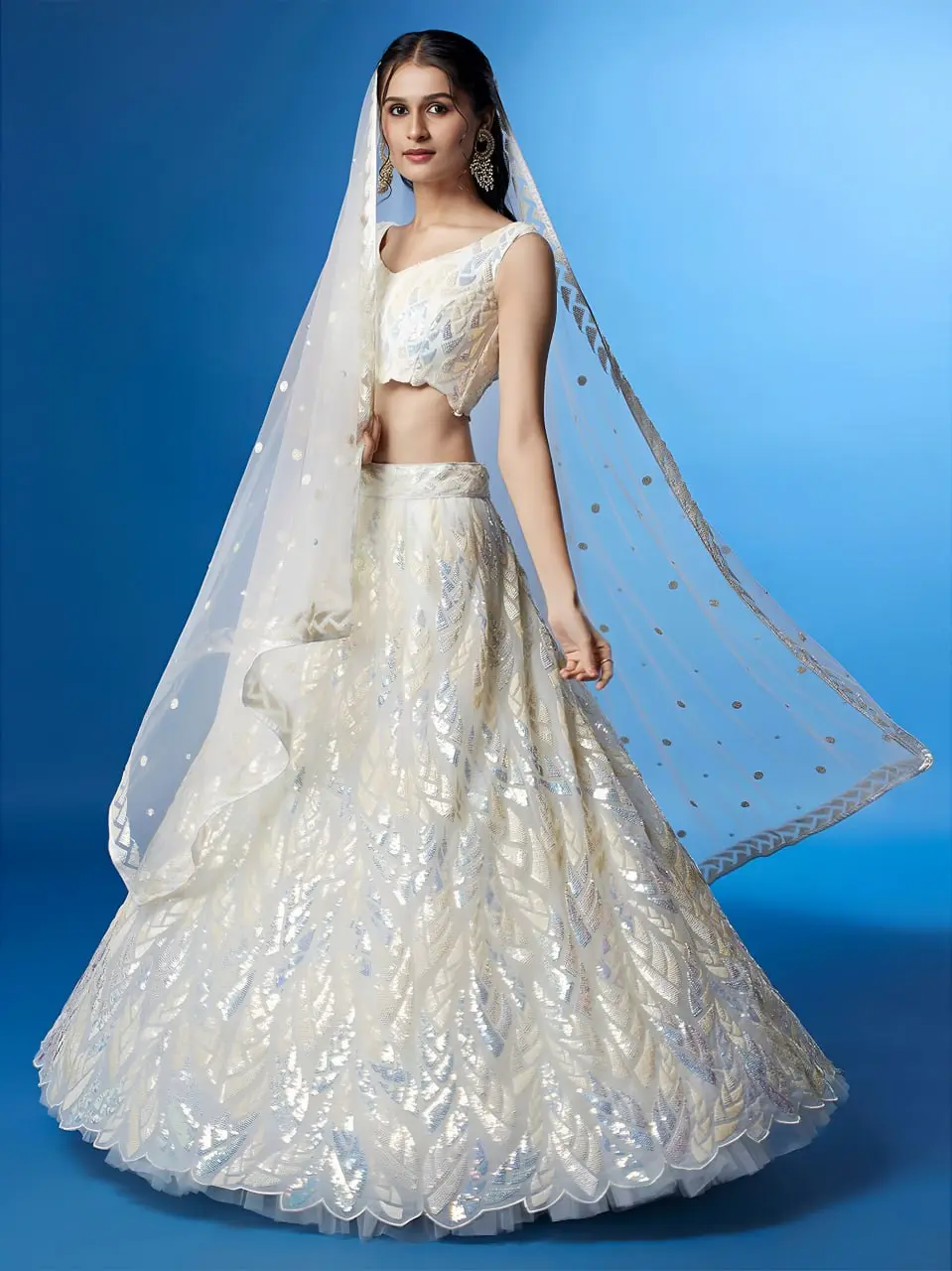 Zeel 15101 White Soft Net Wending Lehenga Choli Collection