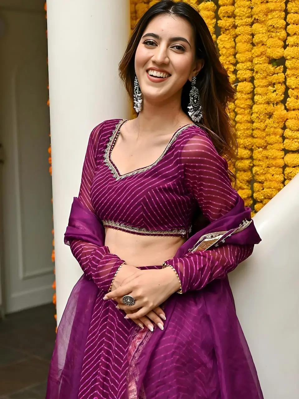 Zeel 15079 Purple Purple Leheriya Wave Designer Lehenga Saree