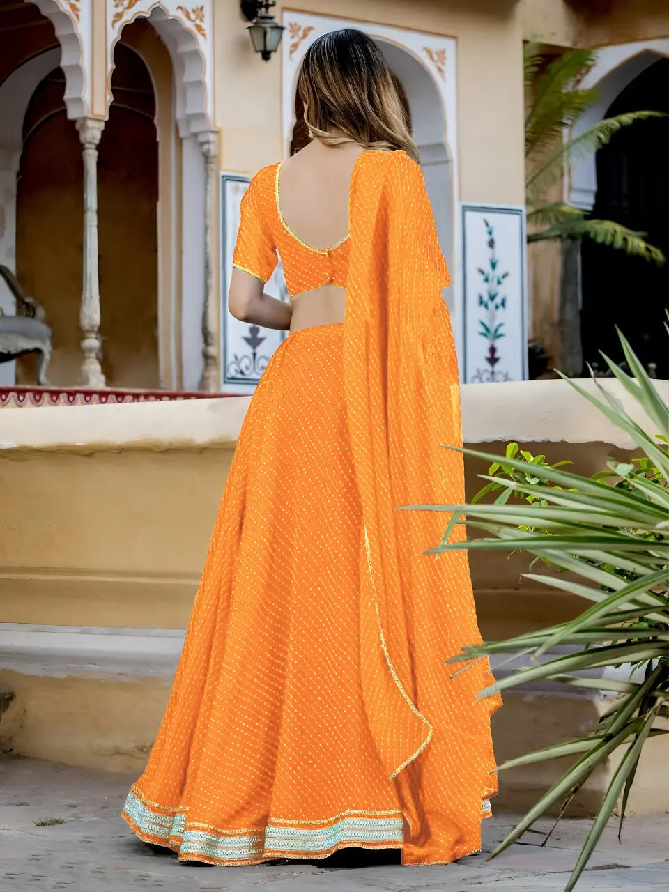 Zeel 15079 Yellow Leheriya Designer Lehenga Choli With Dupatta