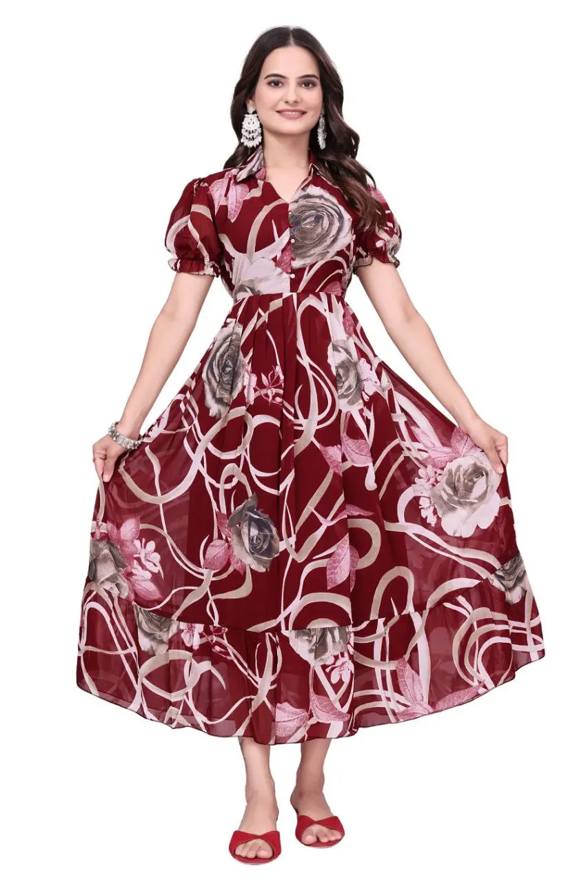 RM Gergette Gown Frock With Digital Printed