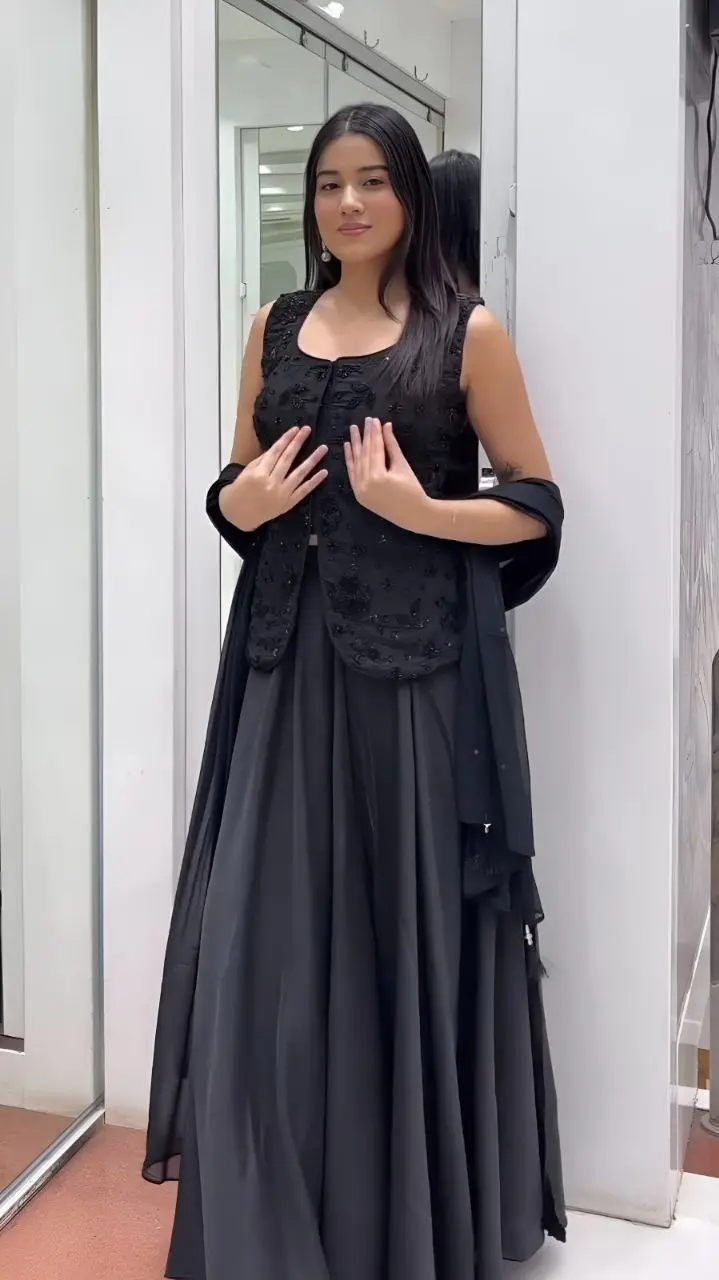 Zarin 194 Fox Georgette With Embroidery Sequence Back Dress Western Collection