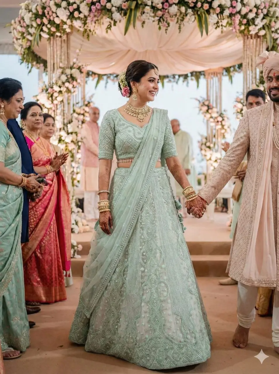 HCR 1115 Butterfly Net Heavy Work Wedding Designer Sky Blue Lehenga Choli Online