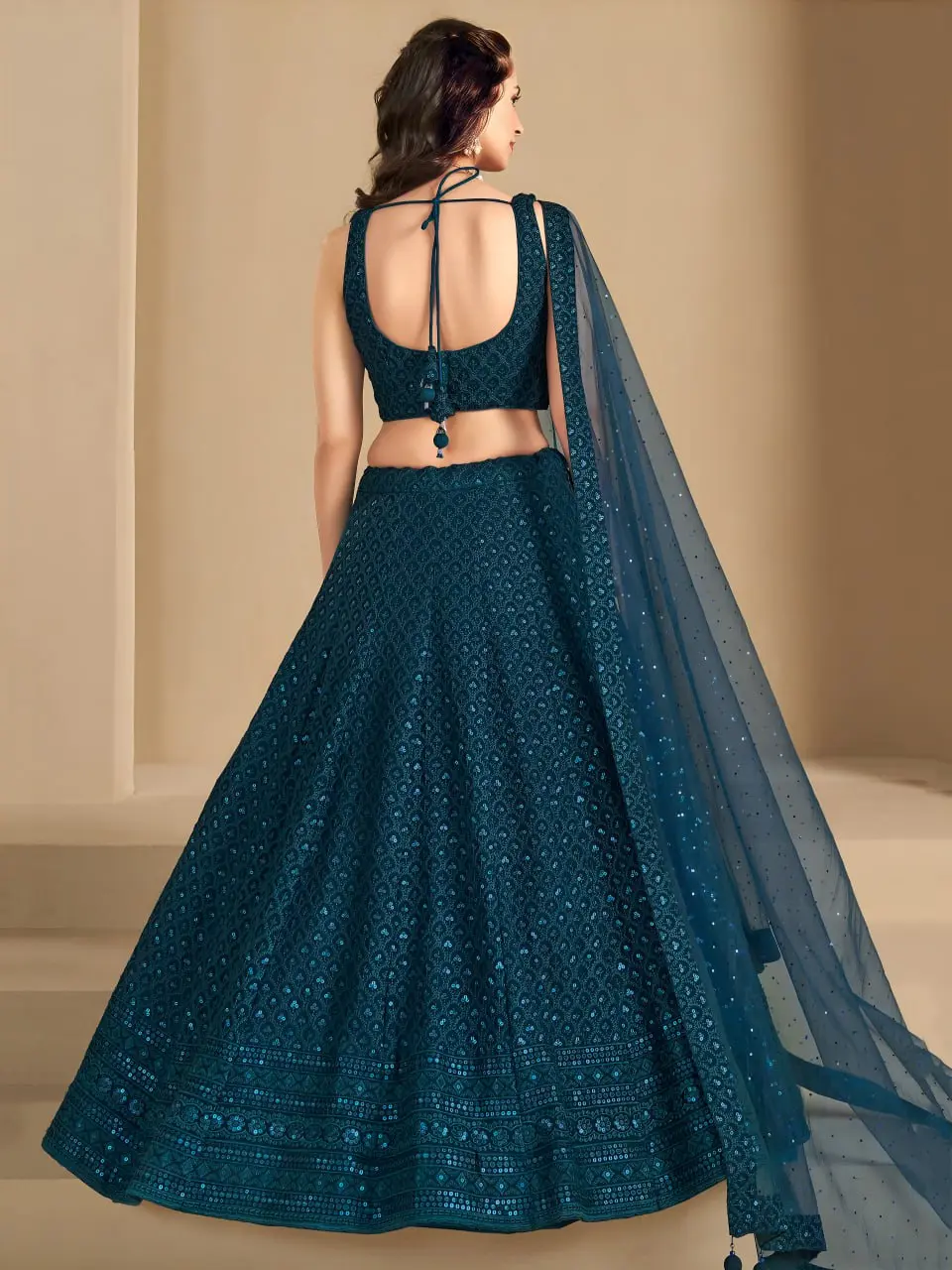 Zeel 5124 Georgette Blue Lehenga Choli Heavy Sequence Embroidery Work
