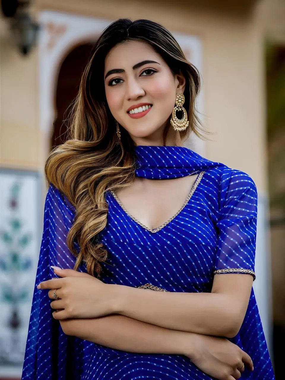 Zeel 15079 Blue Party Wear Leheriya Lehenga Choli