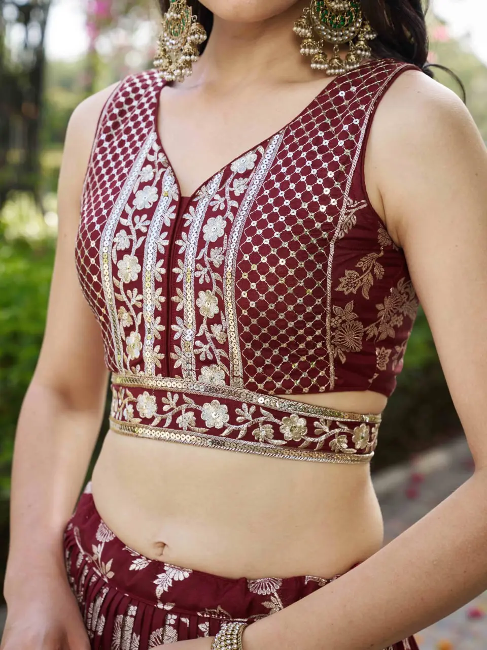Zeel 7100 Maroon Dola Silk Lehenga Choli With Sequence Embroidery Work