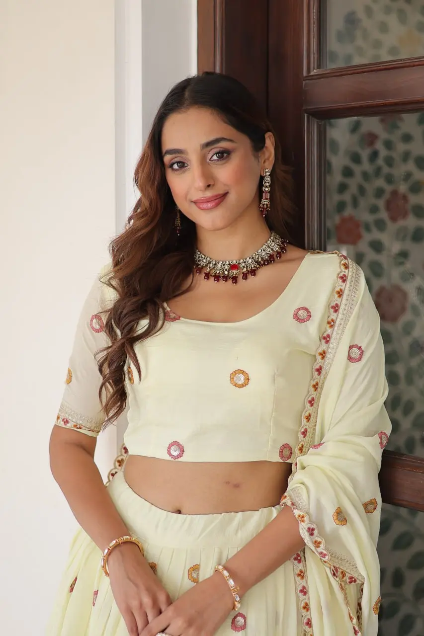 Mohini 7155 Vichitra Silk Lehenga Choli With Sequins Thread Multi Embroidered work