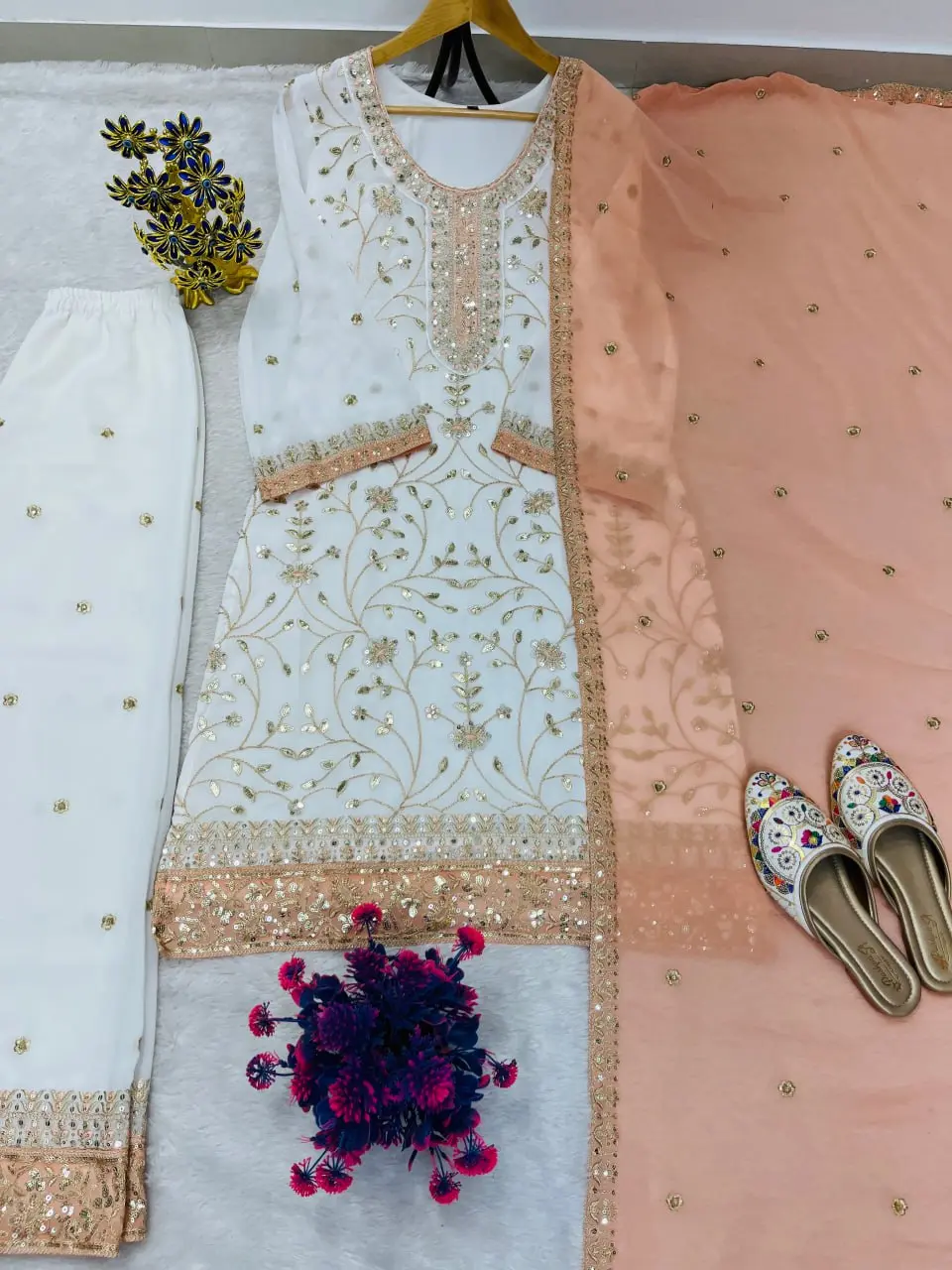 Buy ASD 7103 Georgette Kurti Palazzo Eid Collection Silk Aura Usa 2026